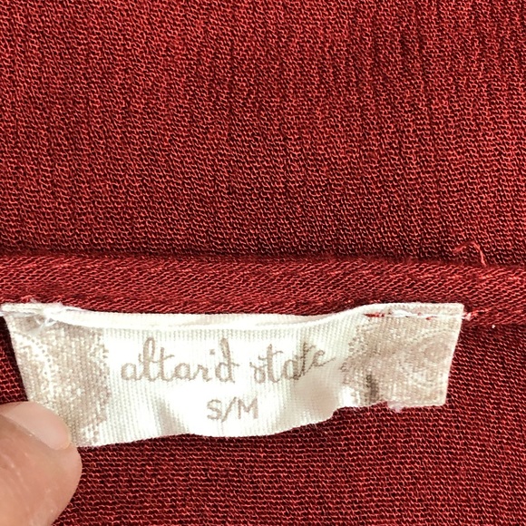 Altar’d State Women’s Kimono Top Open Front Burn Orange Floral embroider… - Picture 8 of 8